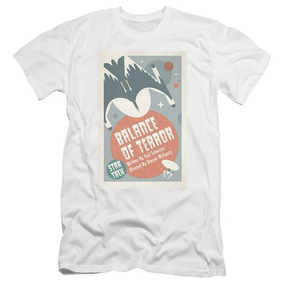 Trevco CBS1951-PSF-5 Star Trek & Tos Episode 14 Premium Canvas Adult Cotton Slim Fit 30-1 T-Shirt, White - 2X