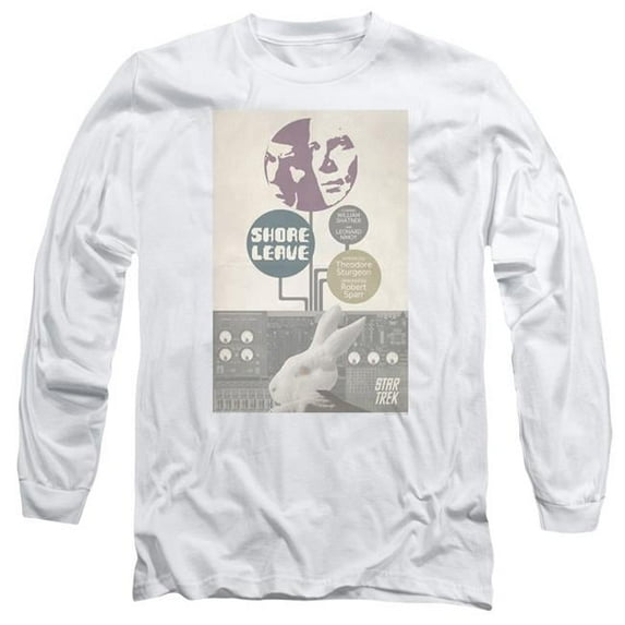 Trevco Star Trek & Tos Episode 15 Long Sleeve Adult Cotton 18-1 T-Shirt, White - Medium