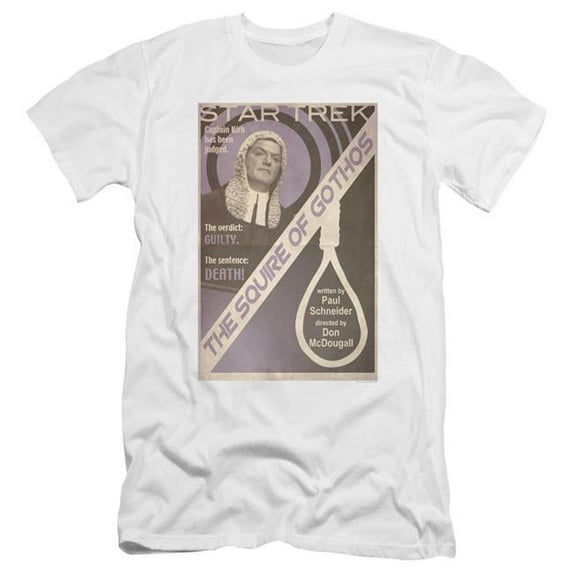 Trevco Star Trek & Tos Episode 17 Premium Canvas Adult Cotton Slim Fit 30-1 T-Shirt, White - 2X