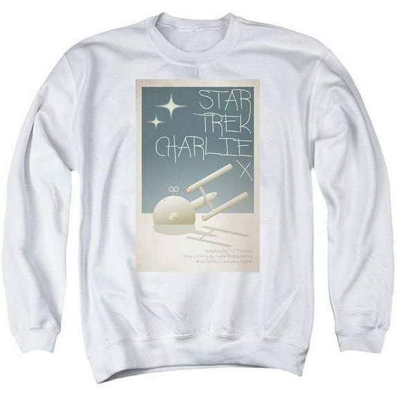 Trevco CBS1939-AS-3 Star Trek & Tos Episode 2 Adult Cotton & Polyster Crewneck Sweatshirt, White - Large