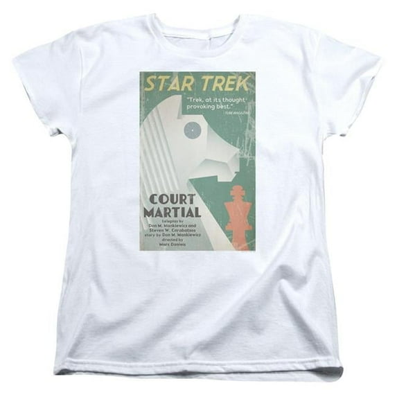 Trevco CBS1957-WT-3 Star Trek & Tos Episode 20 Short Sleeve Cotton Women T-Shirt, White - Large