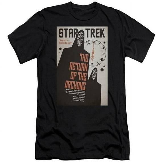 Trevco CBS1958B-PSF-5 Star Trek & Tos Episode 21 Premium Canvas Adult Cotton Slim Fit 30-1 T-Shirt, Black - 2X