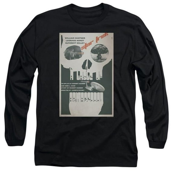 Trevco CBS1960B-AL-5 Star Trek & Tos Episode 23 Long Sleeve Adult Cotton 18-1 T-Shirt, Black - 2X