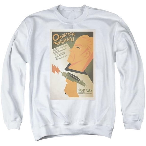 Trevco CBS1966-AS-6 Star Trek & Tos Episode 29 Adult Cotton & Polyster Crewneck Sweatshirt, White - 3X