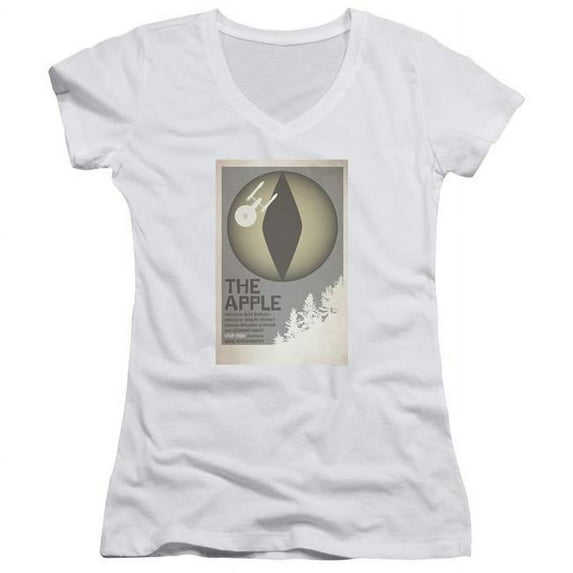 Trevco Star Trek & Tos Episode 34 Junior V-Neck Cotton T-Shirt, White - Extra Large