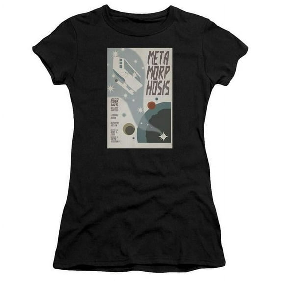 Trevco Star Trek & Tos Episode 38 Short Sleeve Junior Sheer Cotton T-Shirt, Black - Extra Large