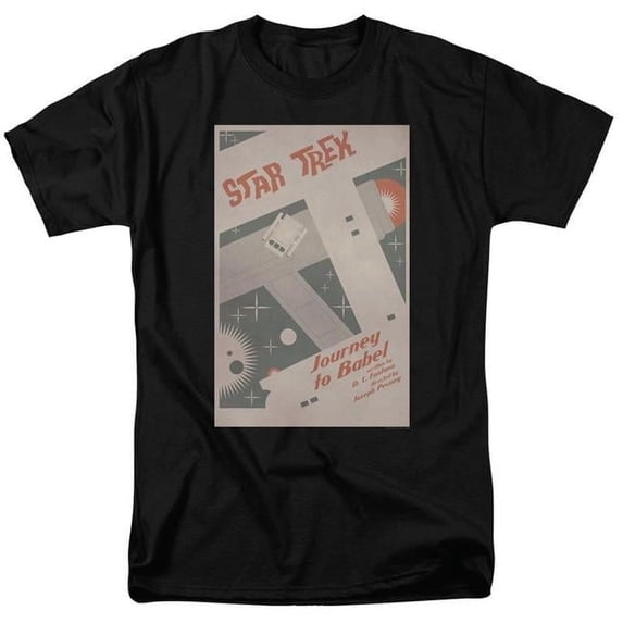 Trevco CBS1976B-AT-9 Star Trek & Tos Episode 39 Short Sleeve Adult Cotton 18-1 T-Shirt, Black - 6X