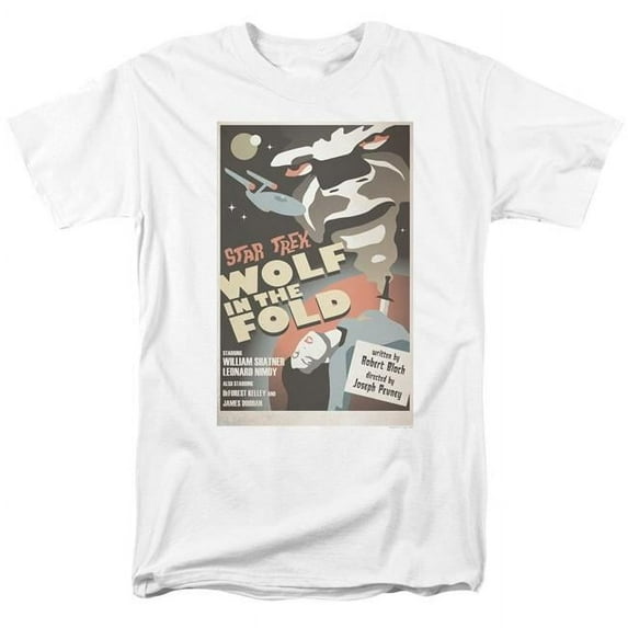 Trevco CBS1980-AT-1 Star Trek & Tos Episode 43 Short Sleeve Adult Cotton 18-1 T-Shirt, White - Small