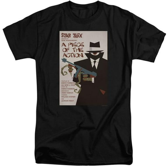 Trevco CBS1983B-ATT-6 Star Trek & Tos Episode 46 Short Sleeve Adult Cotton Tall 18-1 T-Shirt, Black - 3X