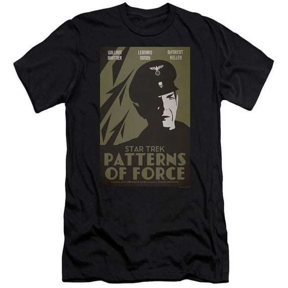 Trevco CBS1987B-PSF-2 Star Trek & Tos Episode 50 Premium Canvas Adult Cotton Slim Fit 30-1 T-Shirt, Black - Medium