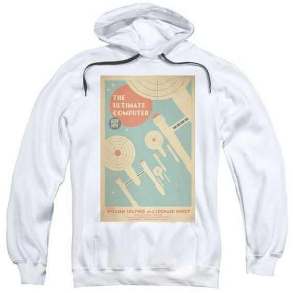 Trevco Star Trek & Tos Episode 53 Adult Cotton & Polyster Pull-Over Hoodie, White - 2X