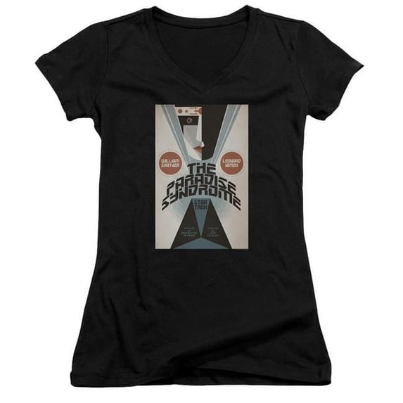 Trevco Star Trek & Tos Episode 58 Junior V-Neck Cotton T-Shirt, Black - Small