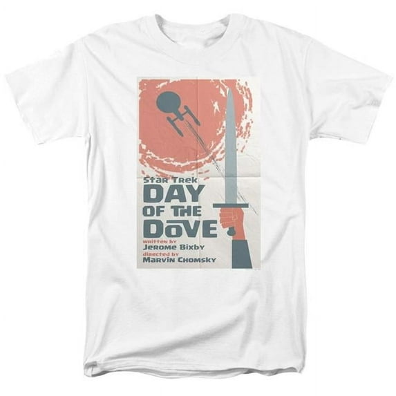Trevco CBS1999-AT-6 Star Trek & Tos Episode 62 Short Sleeve Adult Cotton 18-1 T-Shirt, White - 3X