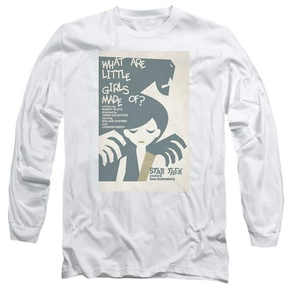 Trevco CBS1944-AL-6 Star Trek & Tos Episode 7 Long Sleeve Adult Cotton 18-1 T-Shirt, White - 3X