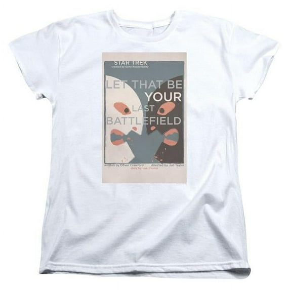 Trevco Star Trek & Tos Episode 70 Short Sleeve Cotton Women T-Shirt, White - 2X