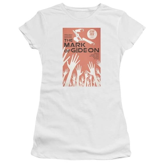 Trevco Star Trek & Tos Episode 71 Short Sleeve Junior Sheer Cotton T-Shirt, White - Medium
