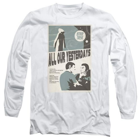 Trevco Star Trek & Tos Episode 78 Long Sleeve Cotton Adult 18-1 T-Shirt, White - 2X