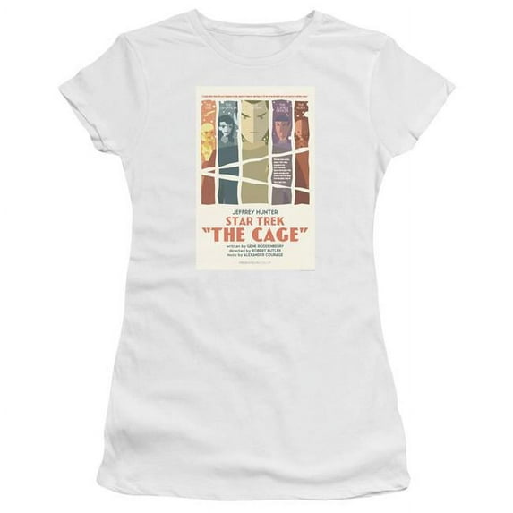 Trevco Star Trek & Tos Episode 80 Short Sleeve Junior Sheer Cotton T-Shirt, White - Extra Large