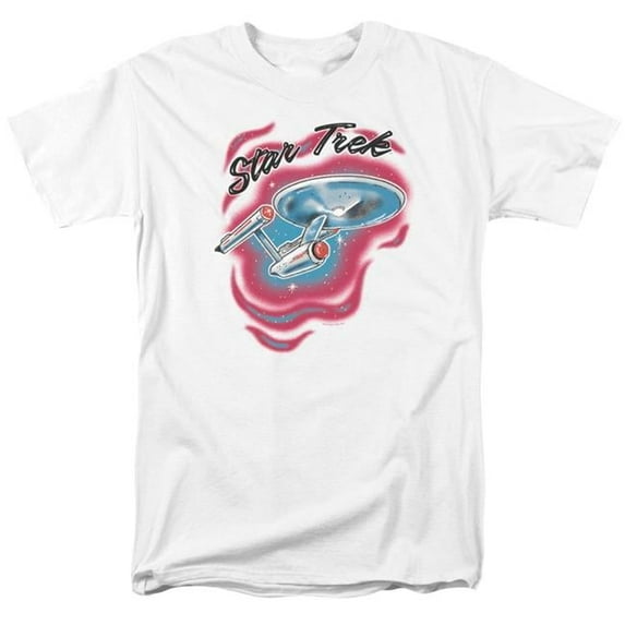 Trevco Star Trek & Trek Airbrush Adult 18-1 Regular Fit Short Sleeve T-Shirt, White - 3X