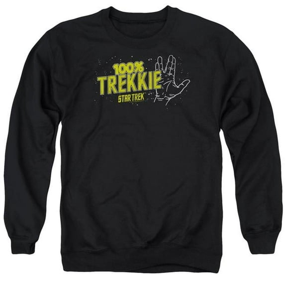 Trevco Star Trek & Trekkie Adult Cotton & Polyster Crewneck Sweatshirt, Black - 2X