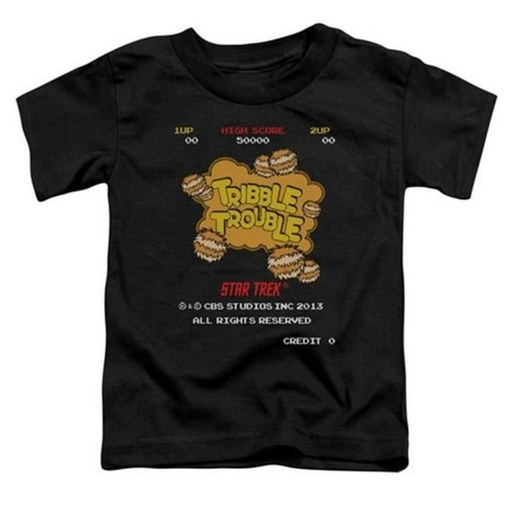 Trevco Star Trek-Tribble Trouble - Short Sleeve Toddler Tee - Black- Medium 3T