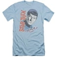 thumbnail image 1 of Trevco Star Trek-Vintage Spock - Short Sleeve Adult 30-1 Tee - Light Blue- Large, 1 of 1