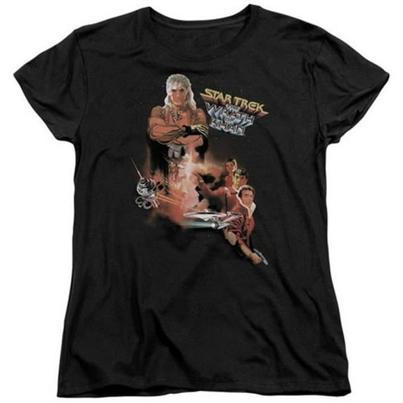 Trevco Star Trek-Wrath Of Khan-Movie - Short Sleeve Womens Tee - Black- Extra Large