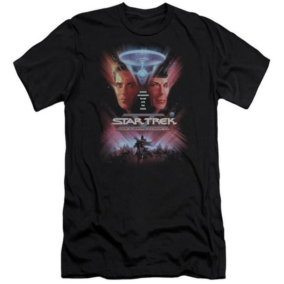 Trevco CBS523-PSF-4 Star Trek & the Final Frontier Movie Adult Premium Canvas Slim Fit 30-1 HBO Short Sleeve T-Shirt, Black - Extra Large