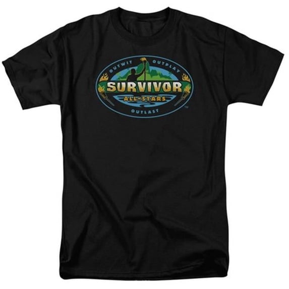 Trevco Survivor-All Stars - Short Sleeve Adult 18-1 Tee - Black- Medium