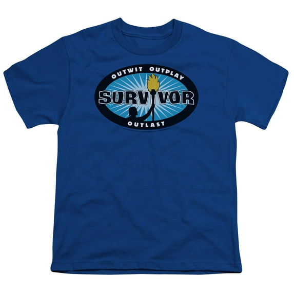 Trevco Survivor-Blue Burst - Short Sleeve Youth 18-1 Tee - Royal Blue- Small