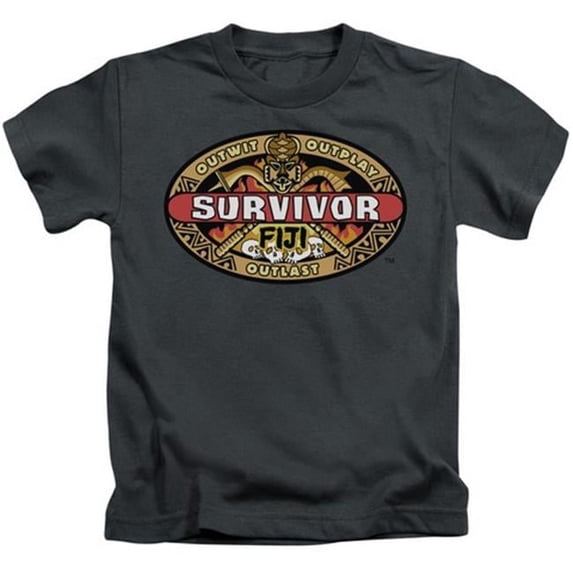 Trevco Survivor-Fiji - Short Sleeve Juvenile 18-1 Tee - Charcoal- Small 4