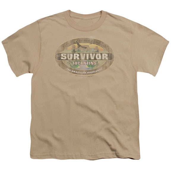 Trevco Survivor-Tocantins Distressed - Short Sleeve Youth 18-1 Tee - Sand- Small