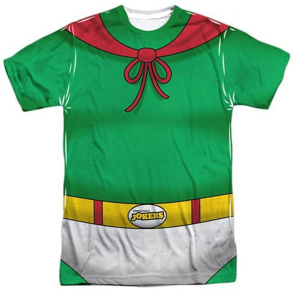 Trevco TRUTV177-ATPP-6 Impractical Jokers & Captain Fatbelly Costume Adult Regular Fit Polyster Crew Neck Short Sleeve T-Shirt, White - 3X