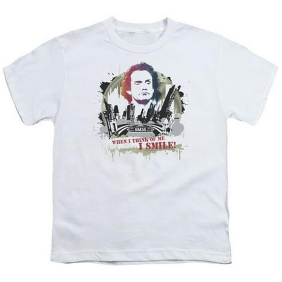 Trevco Taxi-Smiling Jim - Short Sleeve Youth 18-1 Tee - White- Large