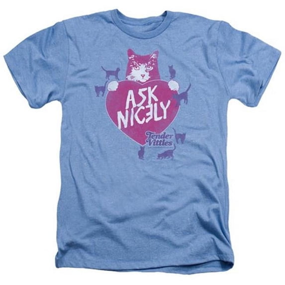 Trevco Tender Vittles-Nicely Adult Heather Tee- Light Blue - XL