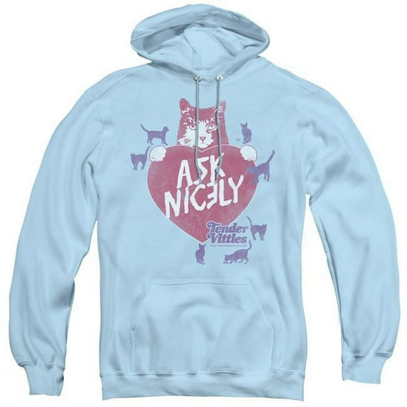 Trevco Tender Vittles & Nicely Adult Pull Over Hoodie, Light Blue - 3X