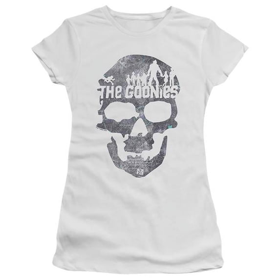 Trevco The Goonies & Skull 2 Short Sleeve Junior Sheer T-Shirt, White - Large