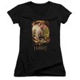 thumbnail image 1 of Trevco The Hobbit-Bilbo Poster Junior V-Neck Tee- Black - Small, 1 of 1