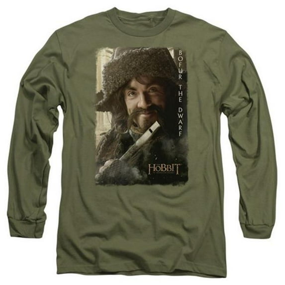 Trevco The Hobbit-Bofur Long Sleeve Adult 18-1 Tee- Military Green - 2X