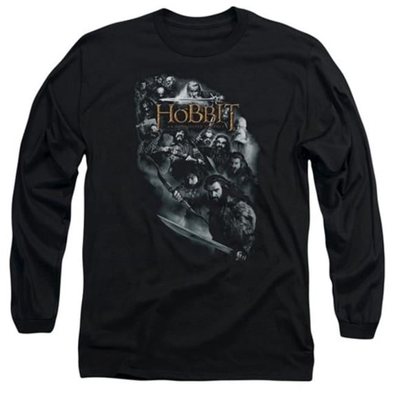 Trevco The Hobbit-Cast Of Characters Long Sleeve Adult 18-1 Tee- Black - 2X