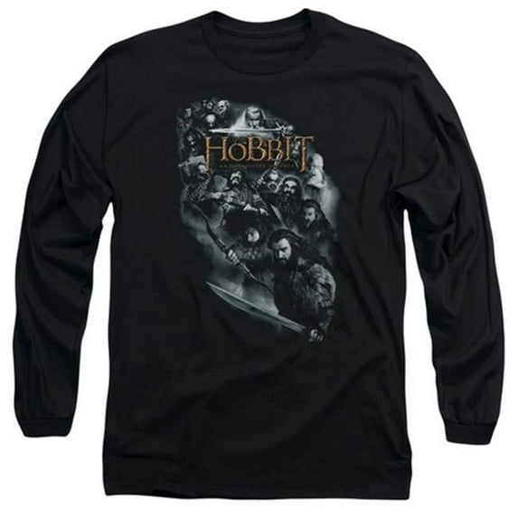 Trevco The Hobbit-Cast Of Characters Long Sleeve Adult 18-1 Tee- Black - Large