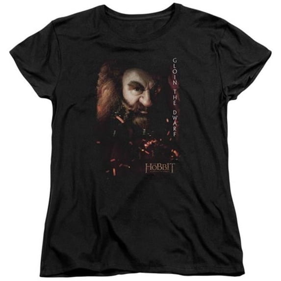 Trevco The Hobbit-Gloin Poster Short Sleeve Womens Tee- Black - Medium