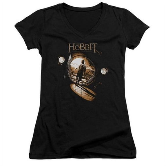 Trevco The Hobbit-Hobbit Hole Junior V-Neck Tee- Black - XL