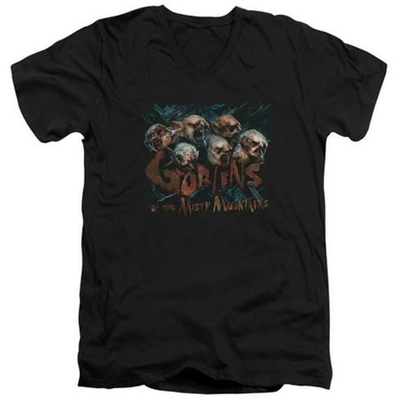 Trevco The Hobbit-Misty Goblins Short Sleeve Adult V-Neck 30-1 Tee- Black - Large