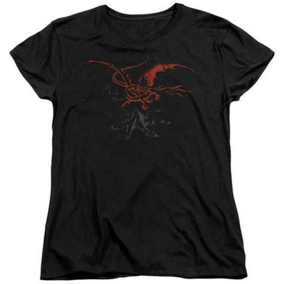 Trevco The Hobbit-Smaug Short Sleeve Womens Tee- Black - Medium