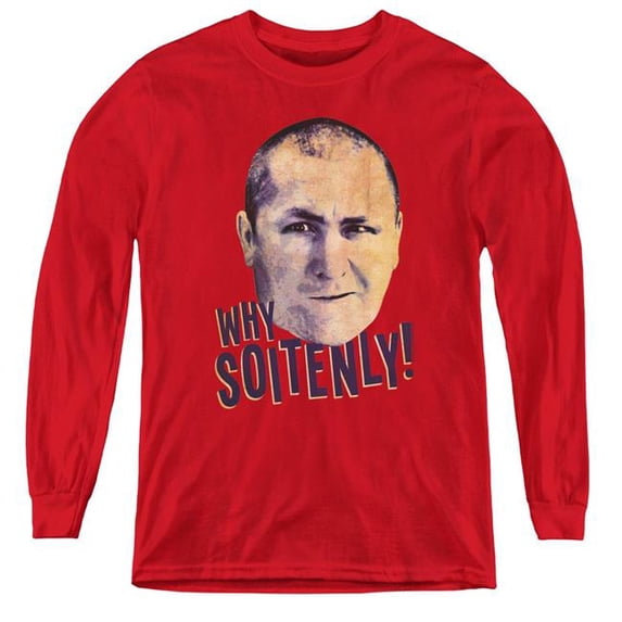 Trevco Three Stooges & Why Soitenly Youth Long Sleeve T-Shirt, Red - Small