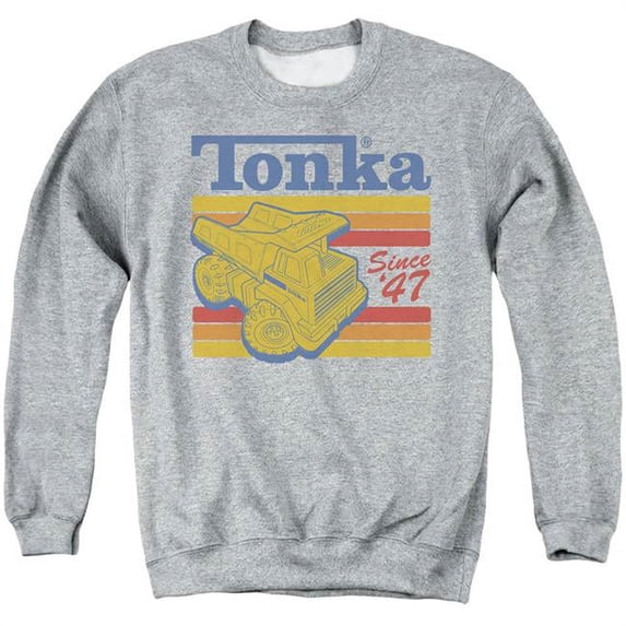 Trevco HBRO463-AS-1 Tonka & Since 47-Adult Crewneck Sweatshirt, Athletic Heather - Small