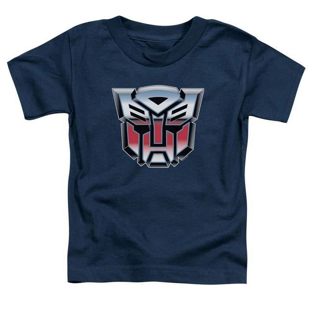 Trevco  Transformers & Autobot Airbrush Logo Print Toddler Short Sleeve T-Shirt - Navy - Medium 3T - image 1 of 1