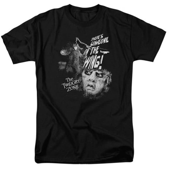 Trevco Twilight Zone-Someone On The Wing - Short Sleeve Adult 18-1 Tee - Black- Large