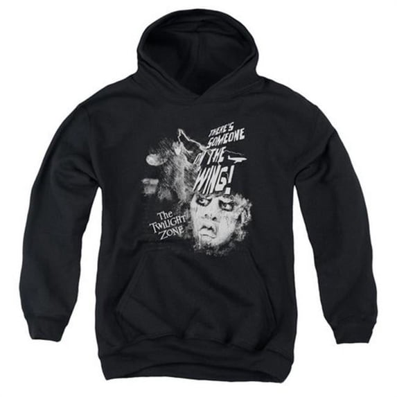 Trevco Twilight Zone-Someone On The Wing - Youth Pull-Over Hoodie - Black- Small